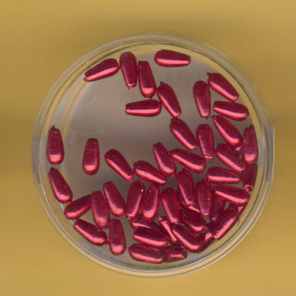 0704-06254 Wachsperlen Tropfen 3x6mm rot 45 Stück