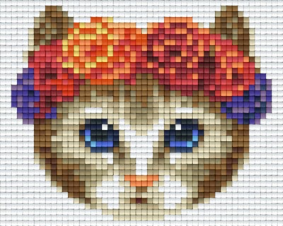 801375 Pixelhobby Klassik Set Katze mit Blumenkranz 1