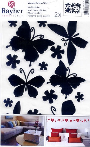 Wand-Dekor-Sticker Schmetterlinge schwarz
