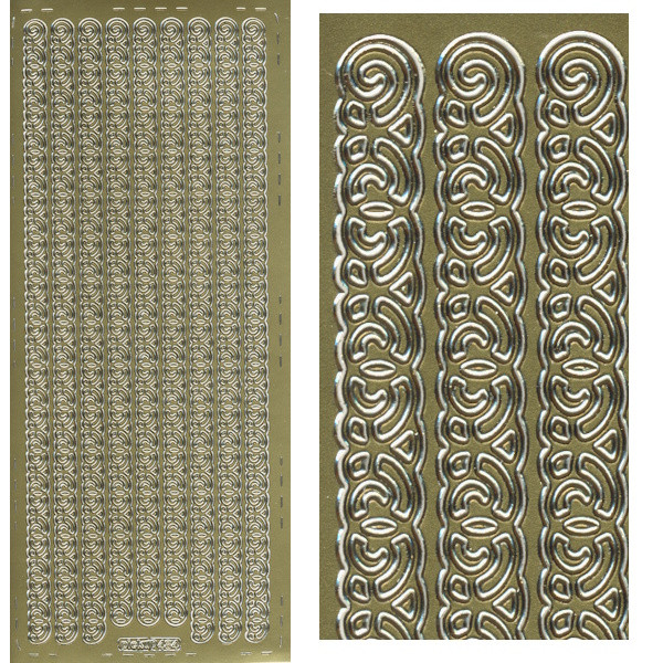 pu484g Sticker Ornamentborte 15 gold