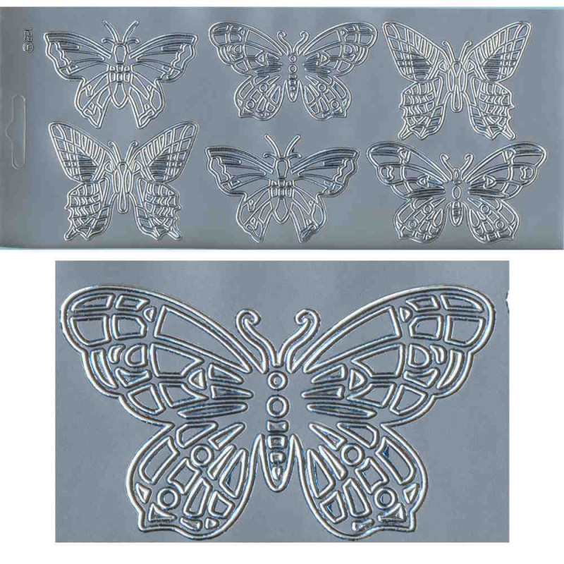 cl69s Sticker Schmetterling 2 silber