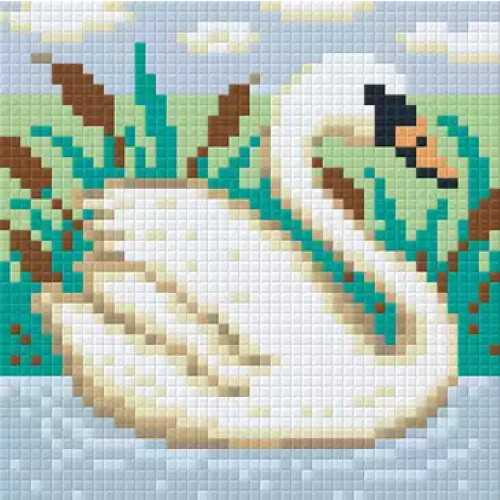 44031 Pixelhobby Set 4 kleine Basisplatten Schwan