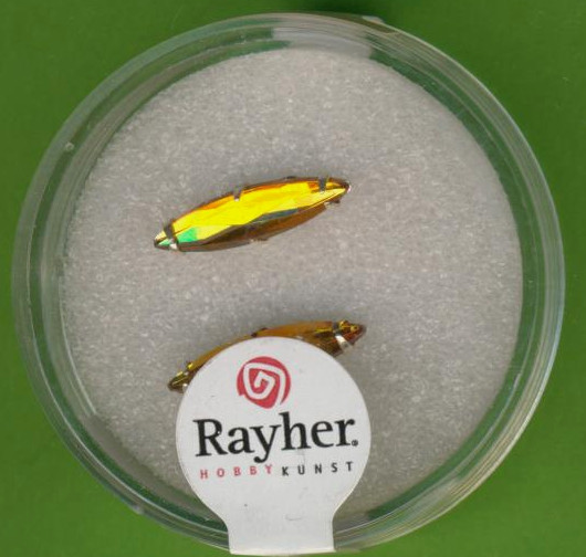 14179805 Strasssteine spitzoval 16x4mm topas 2 Stück