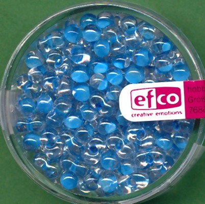 1060247 Farfalle Perlen 6,5x3,2mm blau transparent 17g
