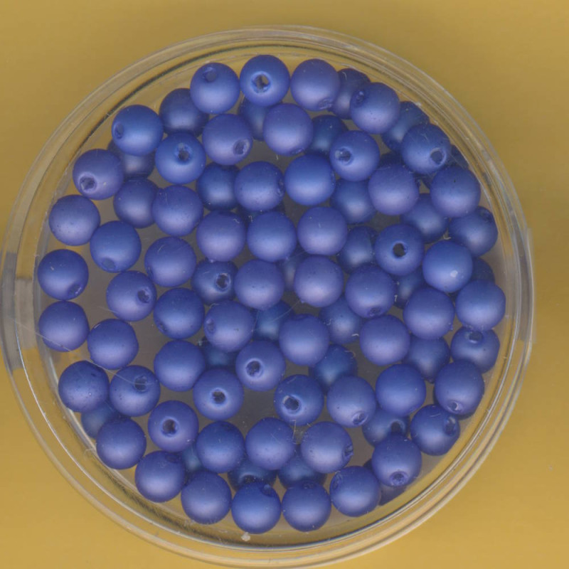 0820-04044 Wachsperlen 4mm blau matt 90 Stück