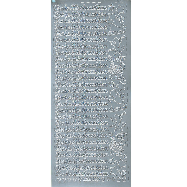 pu030s Sticker Frohe Weihnachten 10 silber