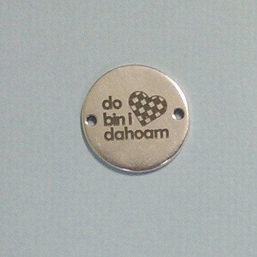 mp22084 Metallzwischenteil Coin do bin i dahoam 15mm versilbert