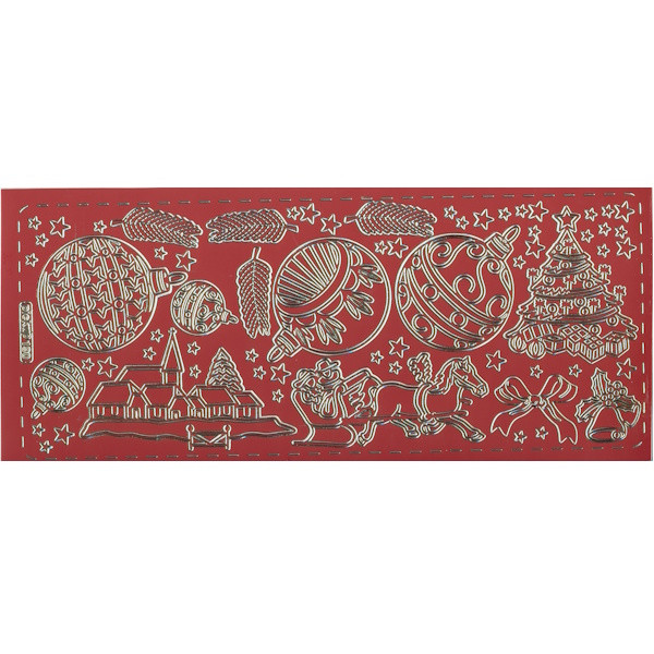 pu190r Sticker Weihnachtsstimmung 2 rot gold