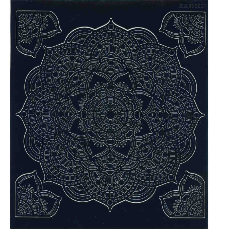 39257sch Mandala Sticker Ornament 2 schwarz