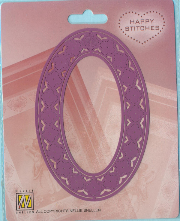 070402001 Nellie Snellen Happy Stitches Oval 8,5x13cm