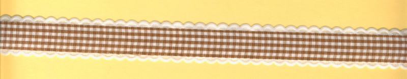 3823114 Karoband mit Spitze 20mm hellbraun lfd Meter