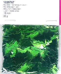 1025767 Pailletten-Streuteile Tannenbaum 15mm grün 20g