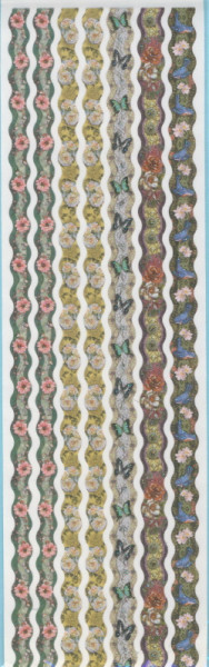 418034 Ribbon Sticker Blumen mit Schmetterlinge und Vögel