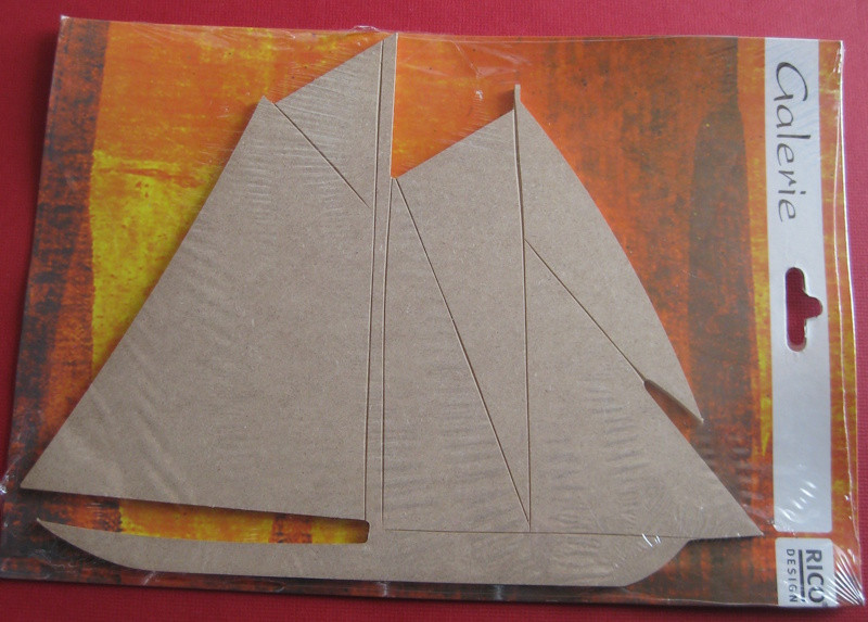 084040000 Holz Dekor Segelschiff 20x25cm