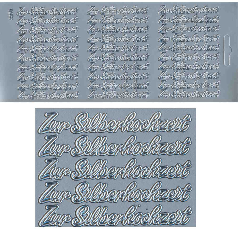 cl1076s Sticker Zur Siberhochzeit silber
