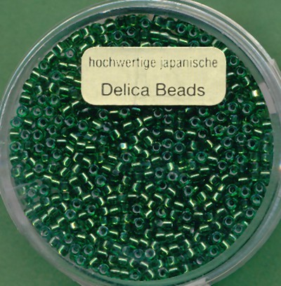 9663334_Delica-Beads-2mm-dunkelgrün-Silbereinzug-5g