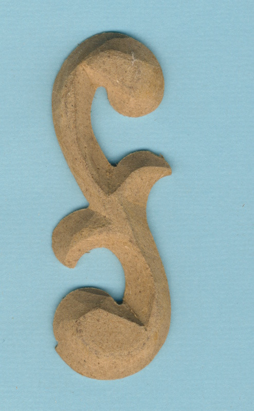 077820058 Holz Dekor Ornament geschwungen 6,8x2,4cm