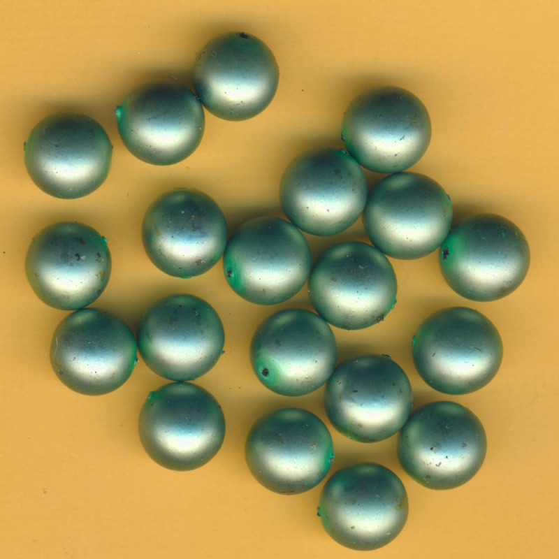 0770-10384 Glaswachsperlen 10mm grün matt 20 Stück