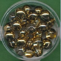 Glasperlen 8mm gold halb bedampft
