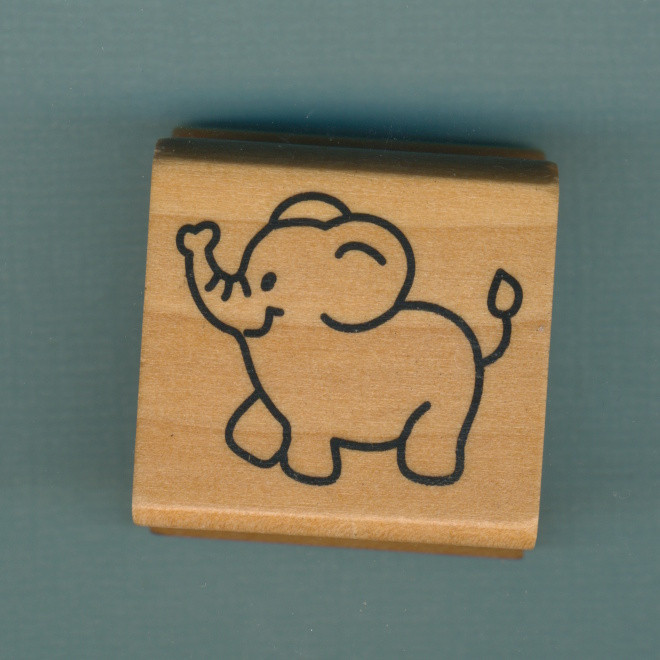 70380108 Holzstempel Elefant 3,5x3,5cm