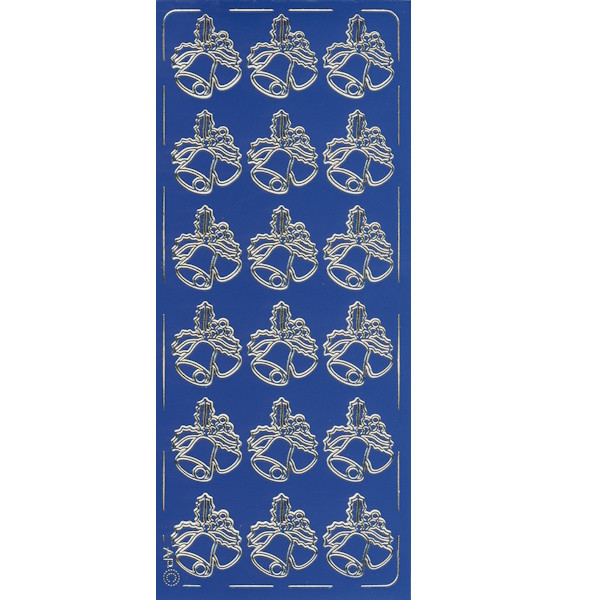 pu014b Sticker Glocken blau gold