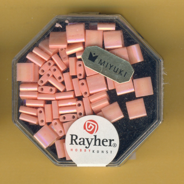 14729271 Miyuki Tila Perlen 5x5mm apricot opak AB 6g