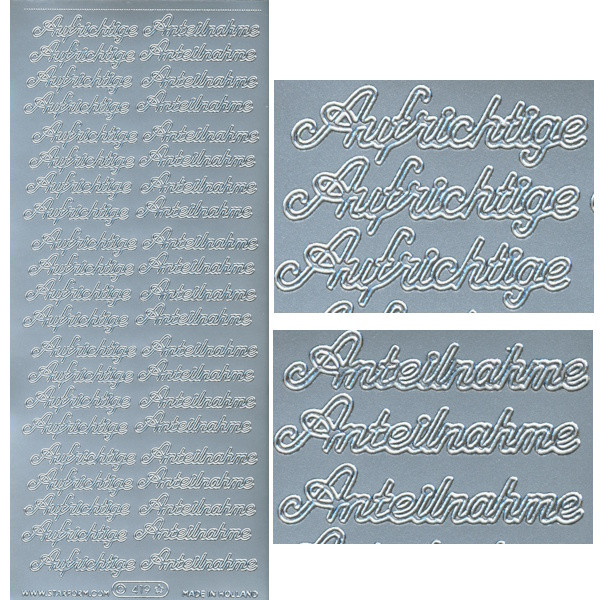 ls419s Sticker Aufrichtige Anteilnahme silber