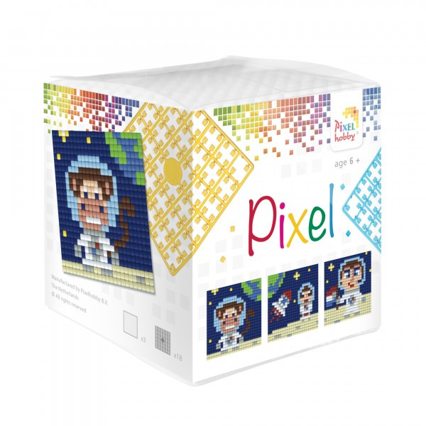 29013 Pixelhobby Set 3 kleine Basisplatten Astronaut