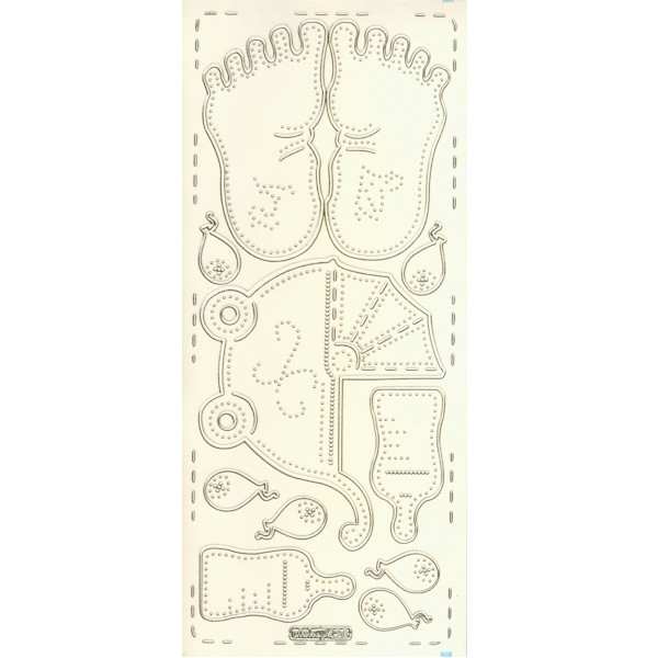 pu426g Sticker Babysachen 5 gold transparent