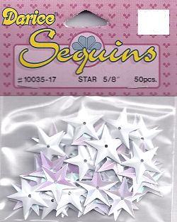 1003517 Pailletten Sterne 17mm weiß 50 Stück