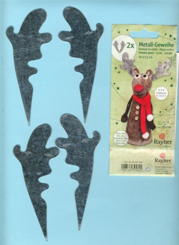 56361606 Metall Geweihe silber 14cm 2 Paar