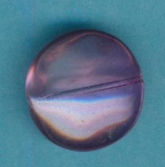 Glas-Wachsperle Diskus 20mm pflaume