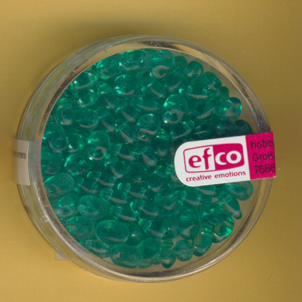 1020957 Glasperlen Superduo 4x2mm smaragdgrün transparent 10g