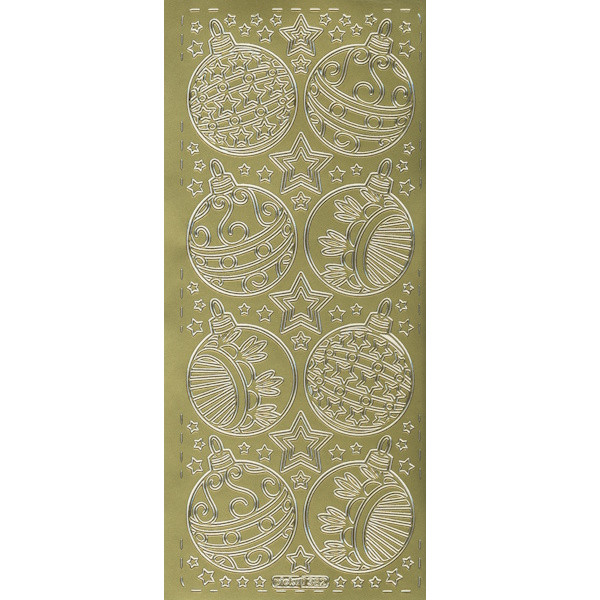 pu382g Sticker Weihnachtskugeln 4 gold