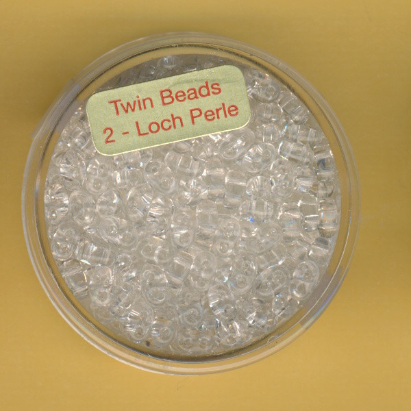 9671-05134 Glasperlen Twin Beads 2,5x5mm kristall 12g
