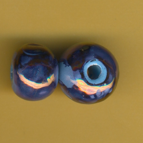 455018181 Keramikperle 18mm flieder kupfer