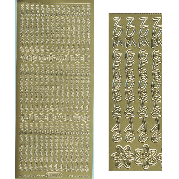 488g Sticker Zum Geburtstag 4 gold