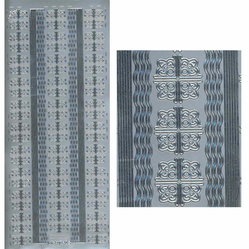 pu405s Sticker Ecken und Linien 5 silber