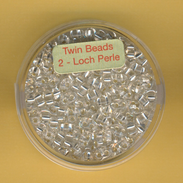 9671-05924 Glasperlen Twin Beads 2,5x5mm kristall silbereinzug 12g