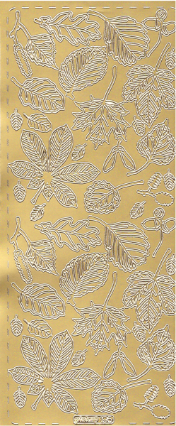 pu195g Sticker Blätter 2 gold