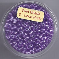 967105554 Glasperlen Twin Beads 2,5x5mm amethyst silbereinzug 12g
