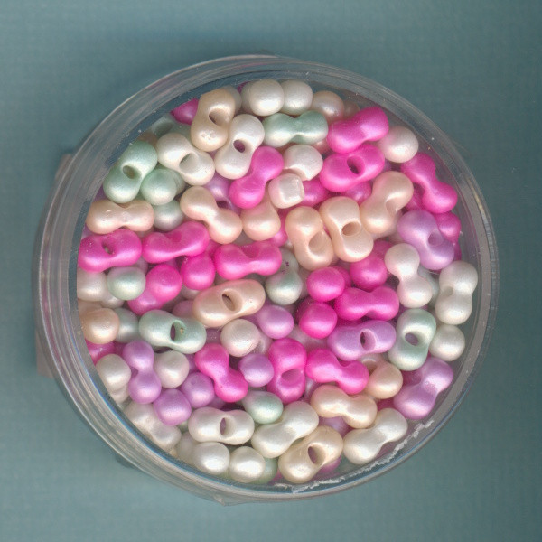 1104116 Farfalle Perlen 6x3mm Farbmix pastell 17g