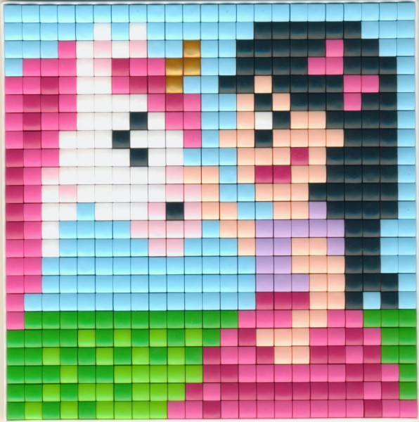 px41053 Set Pixel XL viereckige Platte Prinzessin mit Einhorn