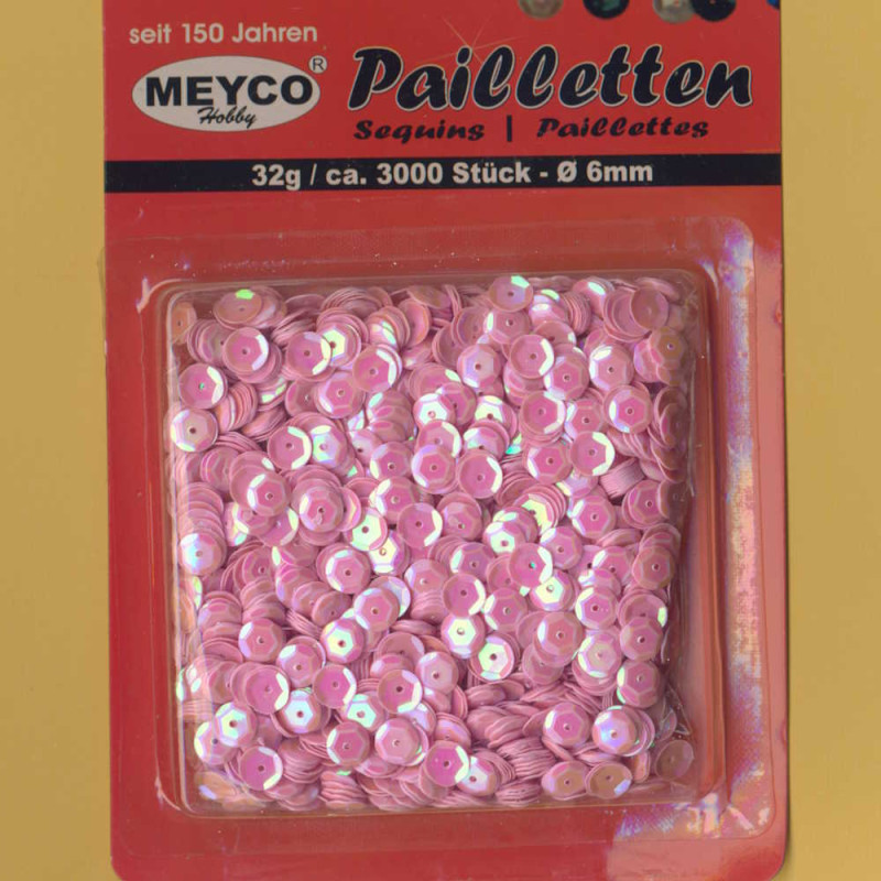203-19 Pailletten gewölbt 6mm altrosa 32g