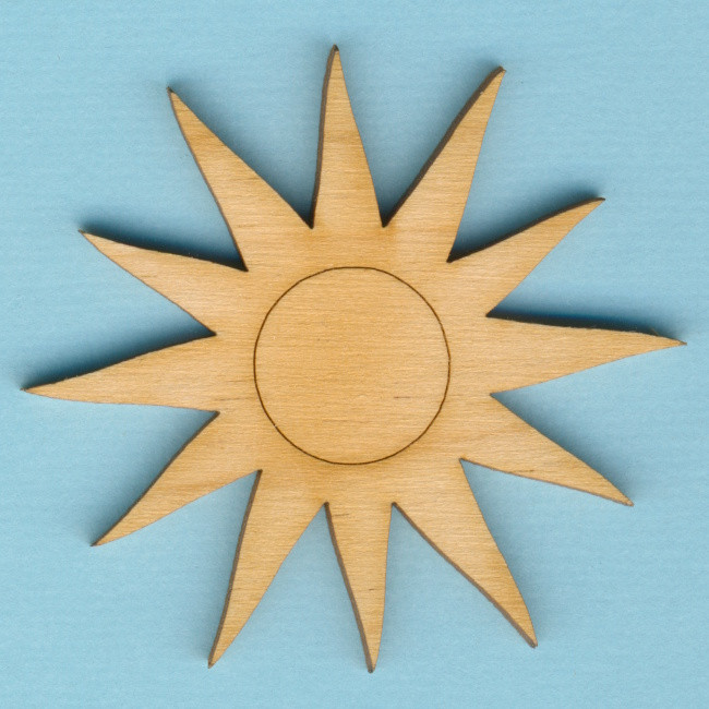 soh7805 Holz Deko Ganze Sonne 5cm