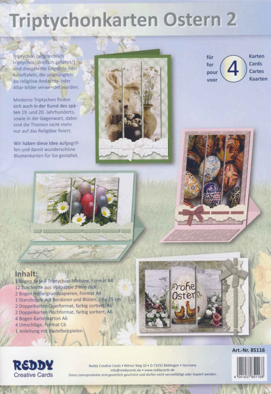85116 Karten Bastelset Triptychonkarten Ostern 2