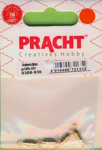 0308-936 Drehverschluss 15mm gold 4 Stück