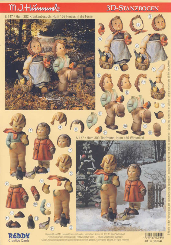 950044 3D Stanzbogen A4 M I Hummel Hinaus in die Ferne