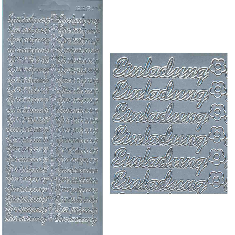 272s Sticker Einladung 2 silber