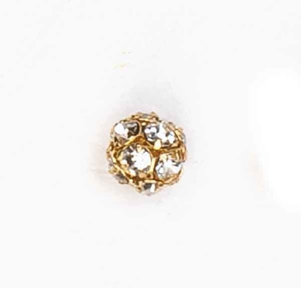 Metallperle mit Strass 8mm kristall-gold